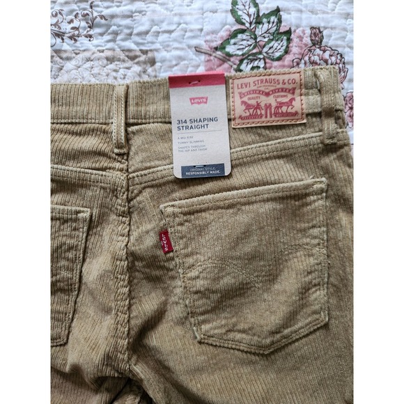 Levi's 314 Shaping Straight Corduroy Womens Pants Size‎ 29x30 Brown Mid-Rise - Picture 11 of 11